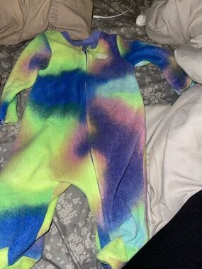 Nike Kids Tie-Dye Fleece One-Piece - Green Blue Purple